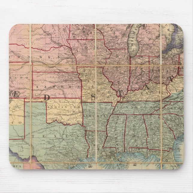 Colton's Railroad And Military Map Mouse Pad (Front)
