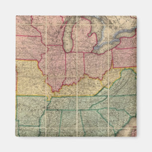 Colton's Railroadand County Map, United States Magnet