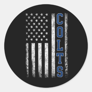 Colts Vintage Retro Men Women Boy Girl  Classic Round Sticker