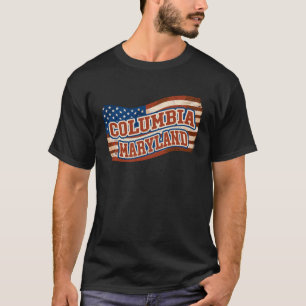 Columbia City Maryland Vintage American Flag T-Shirt