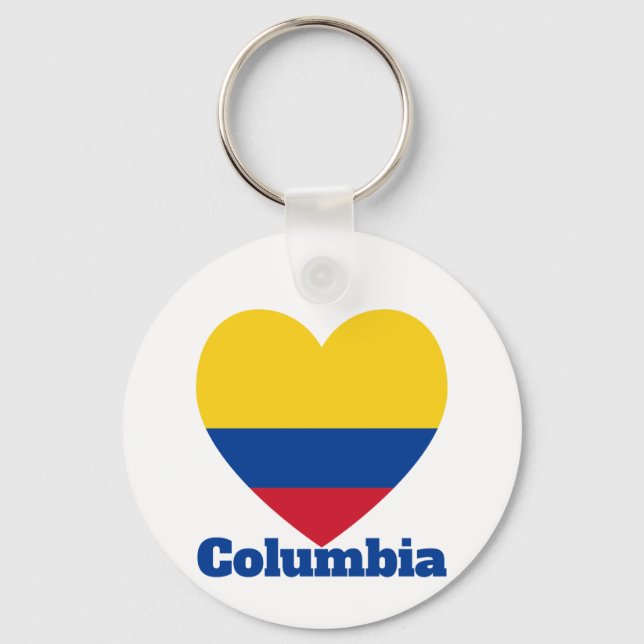 Columbia Heart Flag  Key Ring (Front)