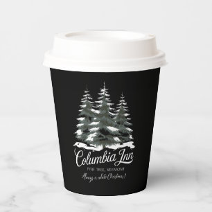Columbia Inn Pine Tree Vermont A White Christmas Paper Cups