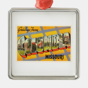 Columbia Missouri MO Old Vintage Travel Souvenir Metal Tree Decoration