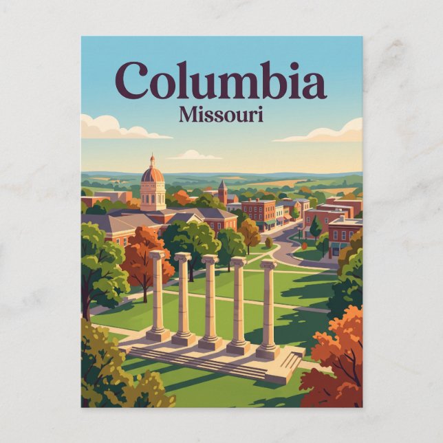 Columbia, Missouri Postcard (Front)