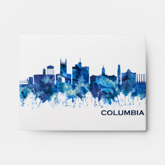 Columbia Missouri Skyline Blue Envelope