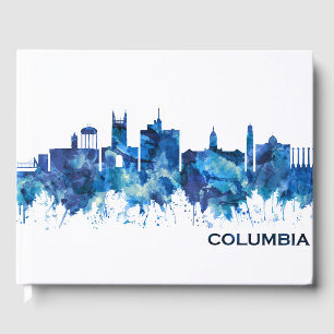 Columbia Missouri Skyline Blue Guest Book