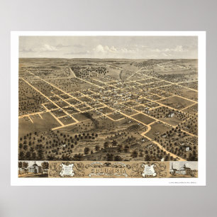 Columbia, MO Panoramic Map - 1869 Poster