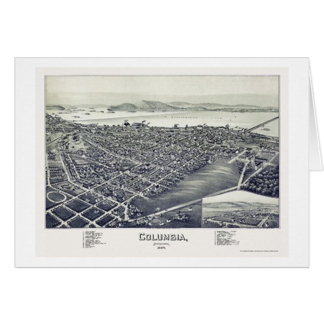 Columbia, PA Panoramic Map - 1894 (Front Horizontal)
