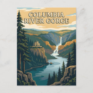 Columbia River Gorge Oregon Scenic Vintage Poster Postcard