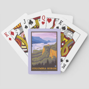 Columbia River Gorge Scene with Crown Point Playing Cards