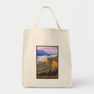 Columbia River Gorge Scene with Crown Point Tote Bag