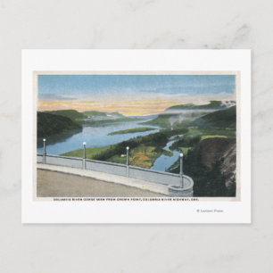 Columbia River Gorge View from Crown Point, Postcard