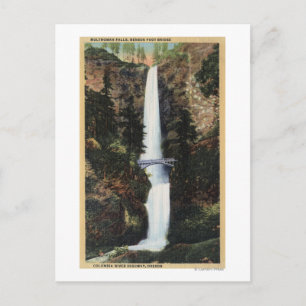 Columbia River, OR - Multnomah Falls and Benson Postcard