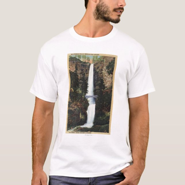 Columbia River, OR - Multnomah Falls and Benson T-Shirt (Front)