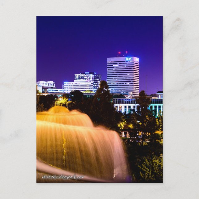 Columbia SC, city skyline at night. Postcard (Front)