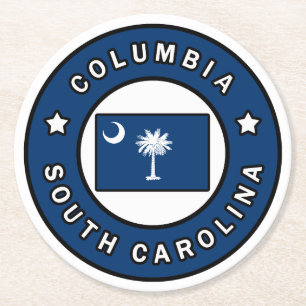 Columbia South Carolina Round Paper Coaster