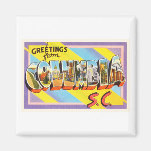 Columbia South Carolina SC Vintage Travel Postcard Magnet