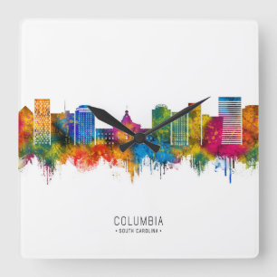Columbia South Carolina Skyline Square Wall Clock