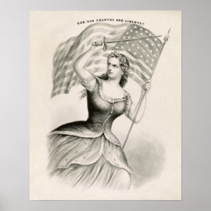 Columbia, the female personification of the USA Poster