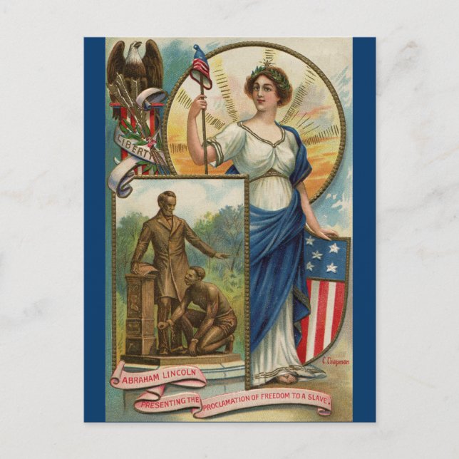 Columbia with Phrygian Cap, Shield & Eagle Postcard (Front)