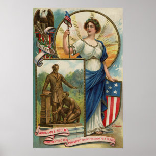 Columbia with Phrygian Cap, Shield & Eagle Poster