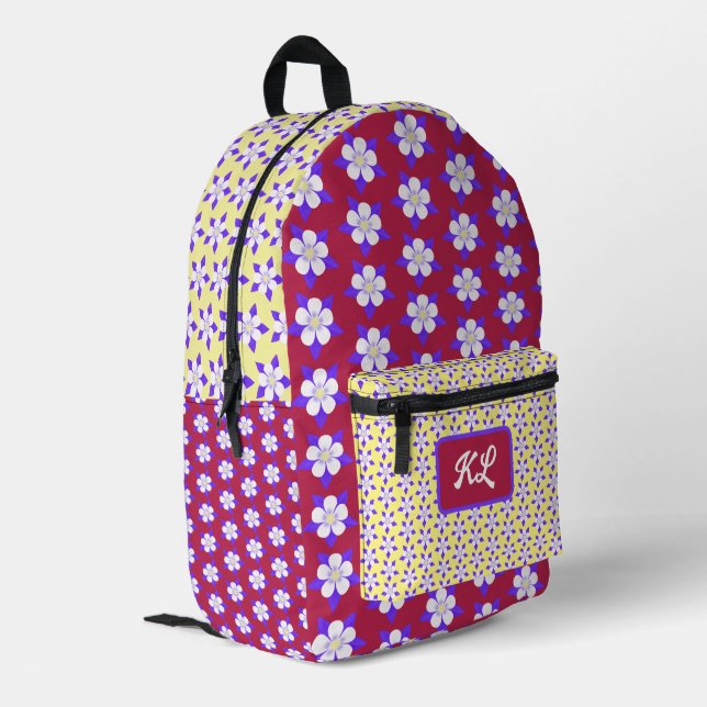 Columbine Backpack Maroon & Yellow (Back Corner Left)