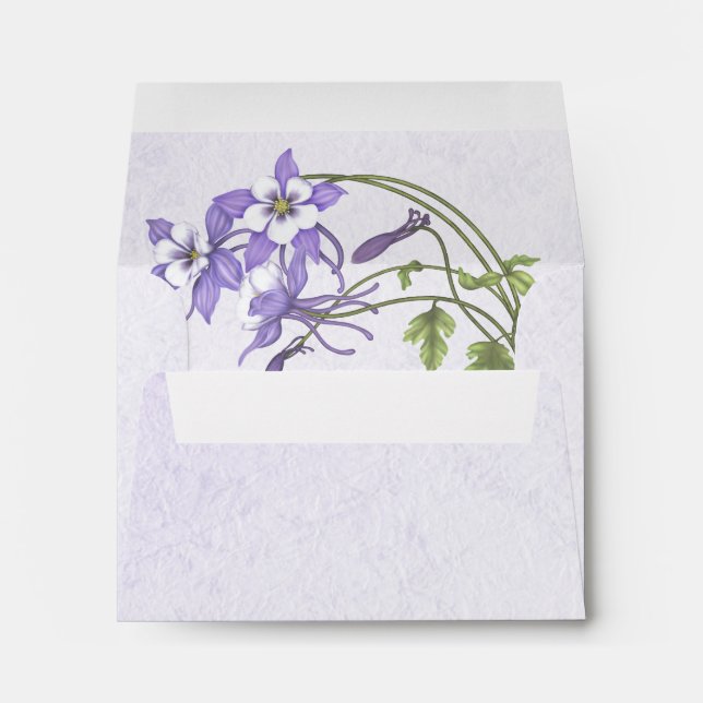 Columbine Bouquet Note Card A2 Envelope (Back (Bottom))