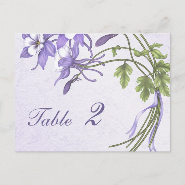 Columbine Bouquet Table Number (postcard) Postcard (Front)