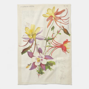 Columbine Floral Botanical Flowers Kitchen Towels