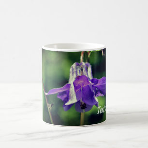 Columbine Flower And Bee Personalized Coffee Mug