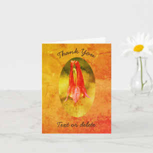 Columbine Flower Art Personalised Thank You Card