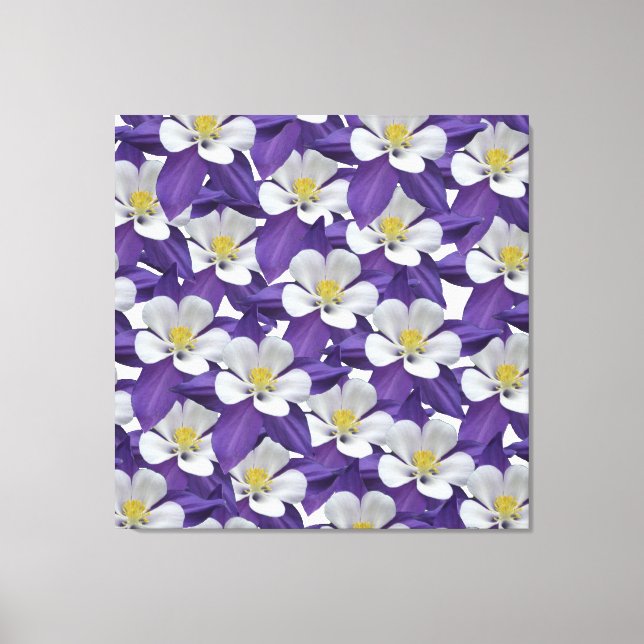 Columbine Flower Pattern Canvas Print (Front)