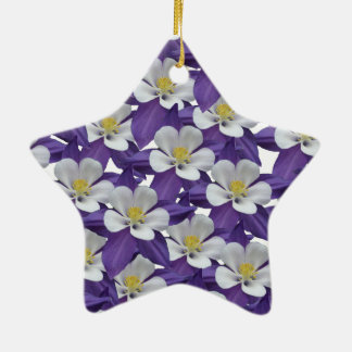 Columbine Flower Pattern Ceramic Tree Decoration