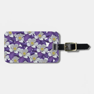 Columbine Flower Pattern Luggage Tag