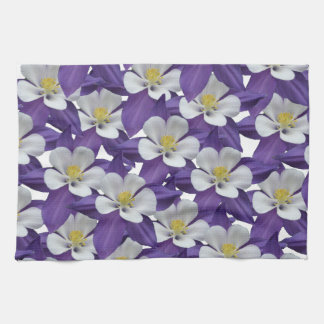 Columbine Flower Pattern Tea Towel