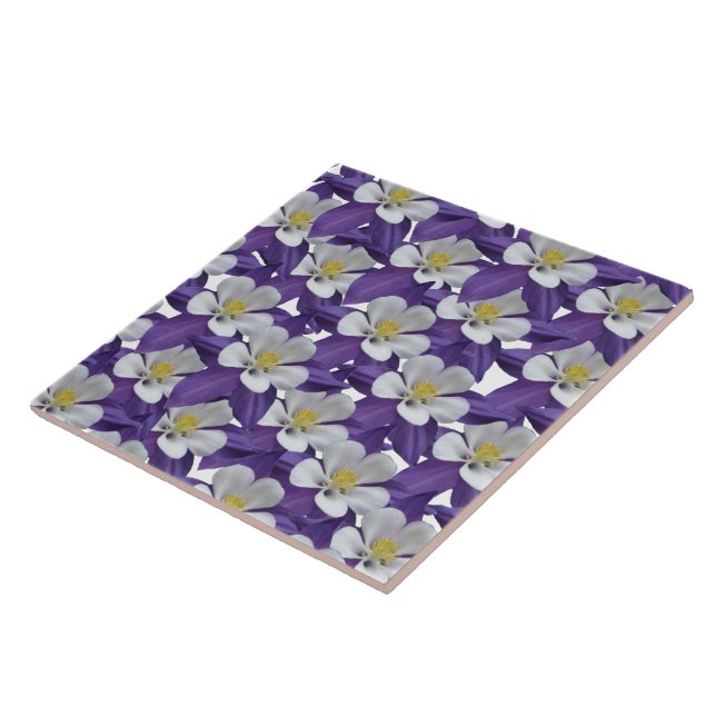 Columbine Flower Pattern Tile (Side)