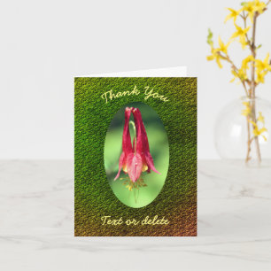 Columbine Flower Personalised Thank You Card