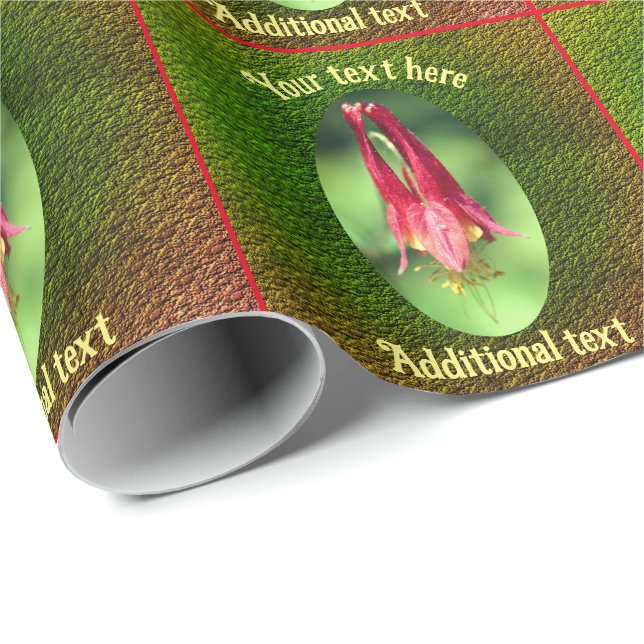 Columbine Flower Personalised Wrapping Paper (Roll Corner)