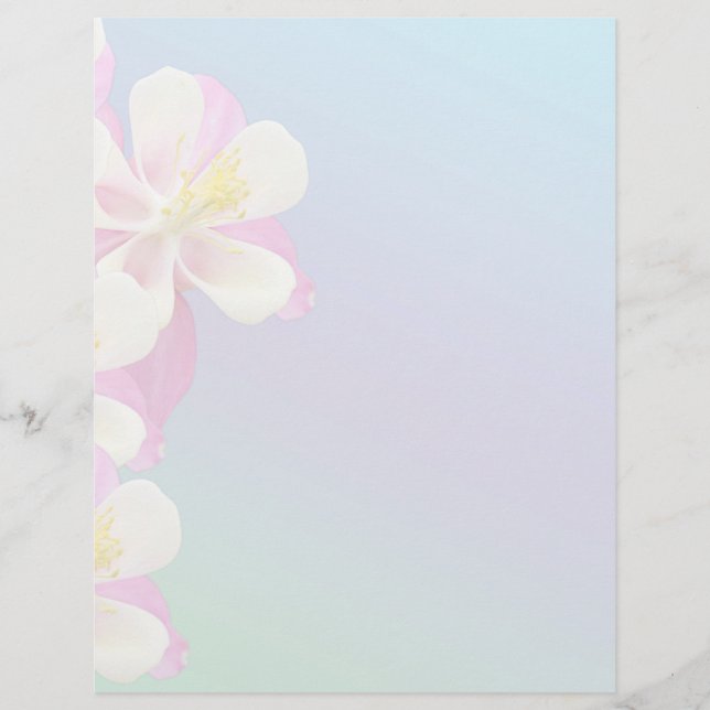 Columbine Flower Pink & White (Front)