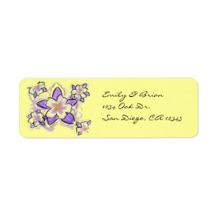 Columbine flower return address label