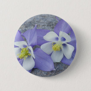 Columbine Flowers 6 Cm Round Badge