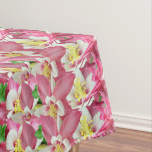 Columbine Flowers Elegant Floral Rectangle Tablecloth
