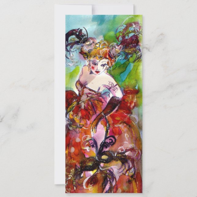 COLUMBINE,Mardi Gras, Sweet 16 Masquerade Party Invitation (Front)