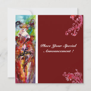COLUMBINE,Mardi Gras, Sweet 16 Masquerade Party Invitation