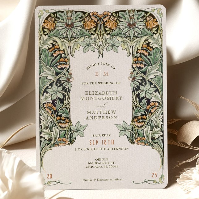 Columbine Morris Victorian Vintage Wedding Invitation (Creator Uploaded)