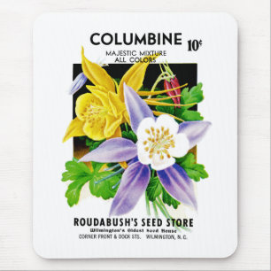 Columbine Seed Packet Label Mouse Pad