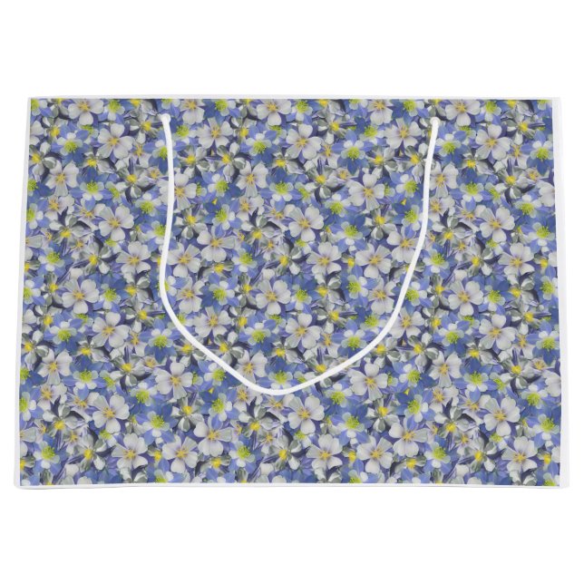 Columbines Seamless Pattern Large Gift Bag (Front)