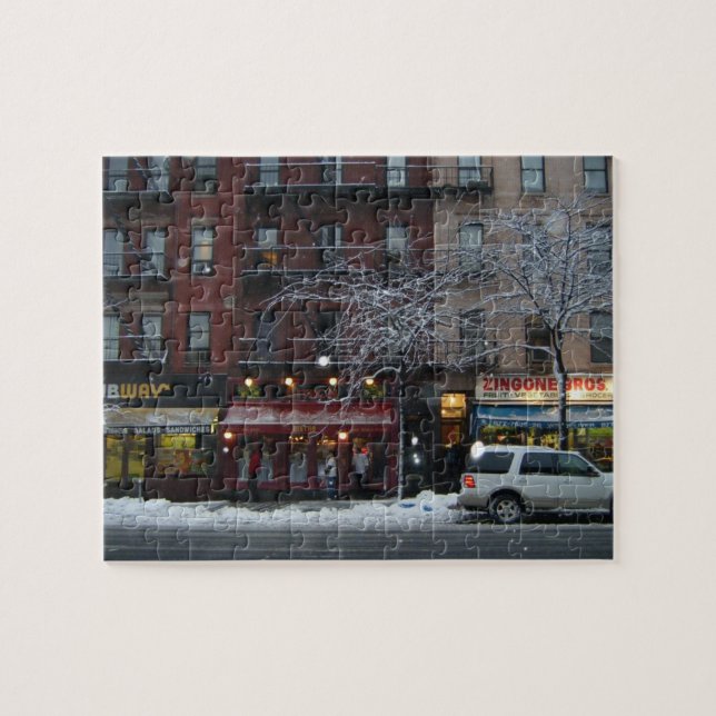 Columbus Avenue Upper West Side New York Snow NYC Jigsaw Puzzle (Horizontal)