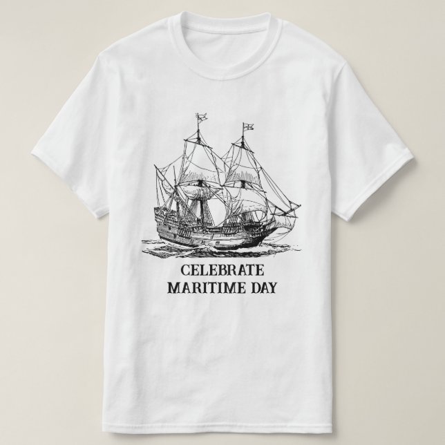Columbus Caravel Ship T-Shirt (Design Front)