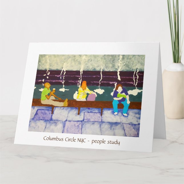 Columbus Circle art print Folded Greeting Card (Front)